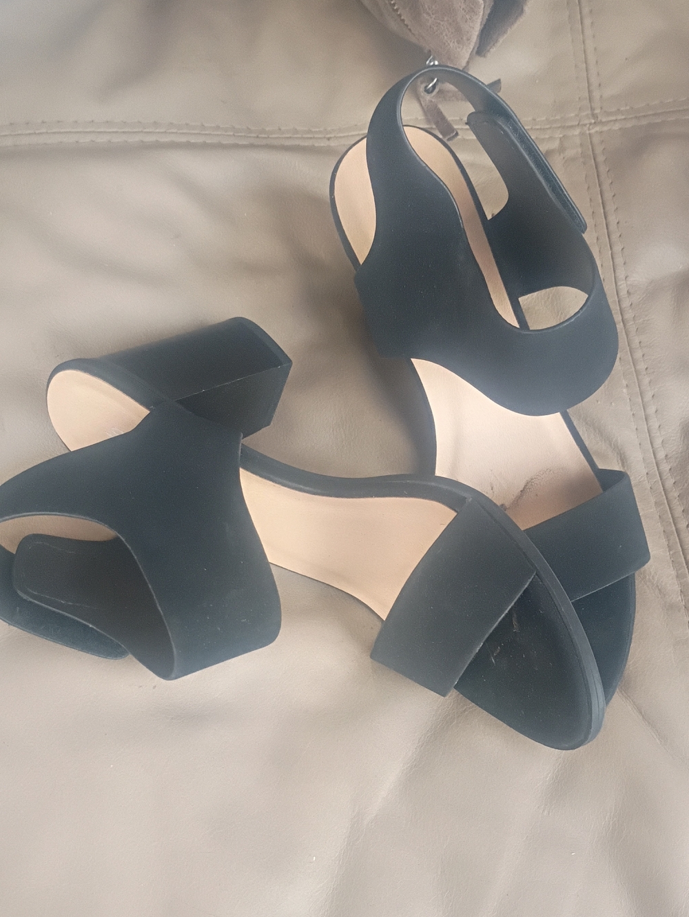 Soda Black Women's Open-Toe Block Heel Sandals